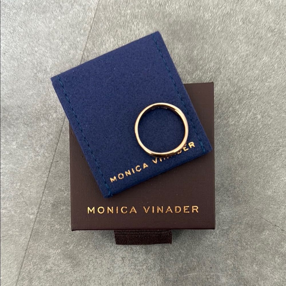 Monica Vinader Rose Gold Nura Reef Stacking Ring Size 7.5